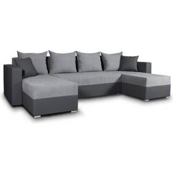 Silape Wohnlandschaft Grau U-Form Couch Ecksofa Sofa