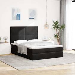 vidaXL Ottoman with Mattresses Black 140x200 cm Velvet Frame Bed
