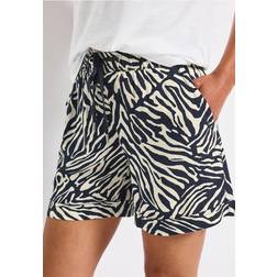 Street One Gemusterte Paperbag Shorts - Blau