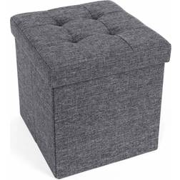 Songmics Sitzwürfel Mit Stauraum 38 Cm Grau Aufbewahrungskommode