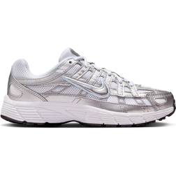 Nike P-6000 Grade School Girls Shoe - White/Metallic Silver/Blue Tint/Black