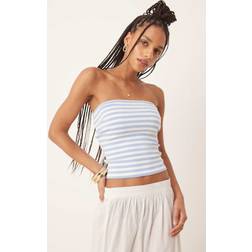 Gina Tricot Bandeau Tubetop Med Maritime Striber - Blå/Hvid
