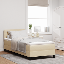vidaXL Boxmadras Med Madras Creme 100x200 cm Rammeseng