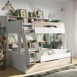 Flair Interstellar Triple with Storage Oak Bunk Bed