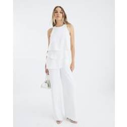 River Island Womens White Layered Wide Leg Jumpsuit