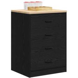 vidaXL Garageskåp Svart 60x51x85 cm Massiv Trä Förvaringsskåp
