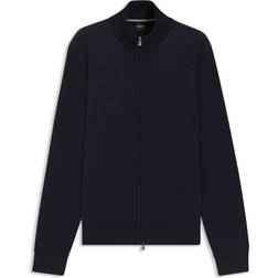 BOSS Zip-up Cardigan Virgin Wool - Dark Blue