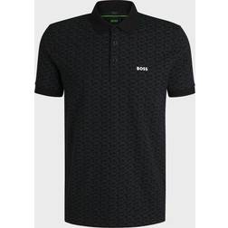 BOSS Paddy Striped Polo T Shirt - Black