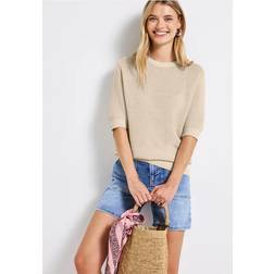 Street One Frauen Rundhals Pullover - Beige