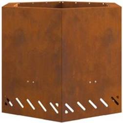 vidaXL Smokeless Fire Pit Hexagonal 58x58x51 cm