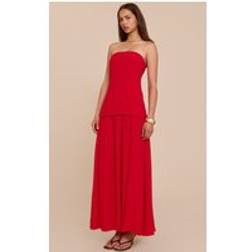 PrettyLittleThing Long Line Maxi Dress - Red