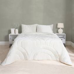 OHS Coverless Arches Quilted 7.5 Tog Set Cream King Natural Duvet Cover White (230x220cm)