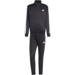 adidas Men Sportswear Basic 3-Stripes Fleece Track Suit - Black