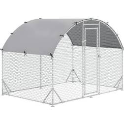 Pawhut Walk-In Chicken Run Coop w/ Cover 2.8x1.9x2m