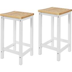 SoBuy Breakfast White/Natural Bar Stool 61cm 2pcs