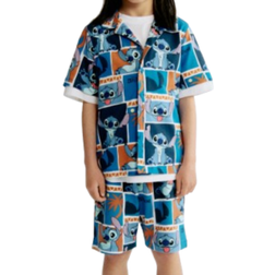 H&M Mönstrad Resortskjorta - Blå/Lilo & Stitch