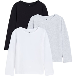 H&M Jente Sort 3-pack langermet genser 122/128 6-8Y