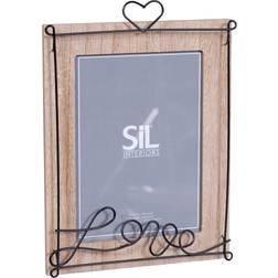 Geko Black Wire Love Script Natural Photo Frame 17.5x22.5cm