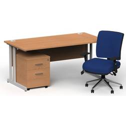 Impulse Cant Office Oak Writing Desk 80x180cm 2pcs