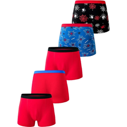Shein School Boy Lingerie Traceable Cotton Comfortable Print 5-Pack Boxer Briefs