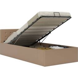 vidaXL Hydraulic Cappuccino Sengeramme 90x200cm