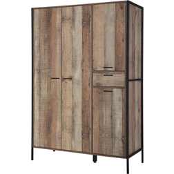 Timber Art Design UK Stretton Urban Industrial Rustic Oak Wardrobe 124x180cm