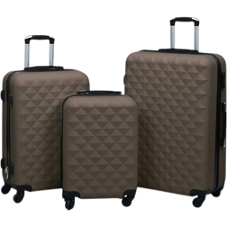 vidaXL Hardcase Suitcase 3 stk. - Brown