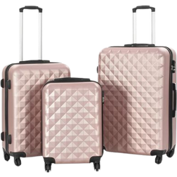 vidaXL Hardcase Suitcase 3 stk. - Rose Gold