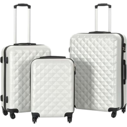 vidaXL Hardcase Suitcase Set of 3 - Silver