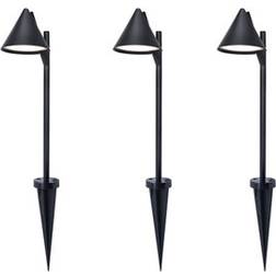 GoodHome Eriksson Matt Black LED Outdoor Stake Light 120mm Pack 3 Ground Lighting