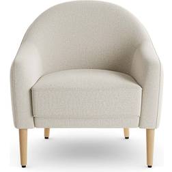 Dunelm Kaspar Soft Texture Tub White/Natural Lounge Chair 81cm