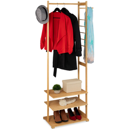 Relaxdays Free Standing Natural Clothes Rack 81x177.5cm