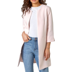 Roman Textured Longline Jacket - Pink