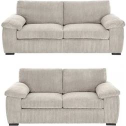B&Q Capri Jumbo Cord Cream Sofa 200cm 2pcs 2 Seater, 3 Seater