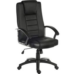 Teknik Leather Black Office Chair 122cm