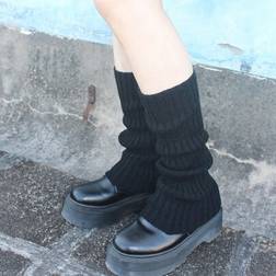 Shein Solid Black Crew Leg Warmers - Cute Sweet