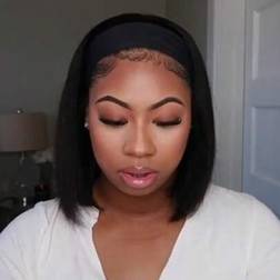 Shein Human Hair Bob Headband Wig For Women
