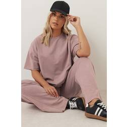 Yours Curve Pink Acid Wash Wide Leg Joggers - Pink