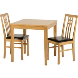 SECONIQUE Vienna Oak And Brown Dining Set 75x75cm 3pcs