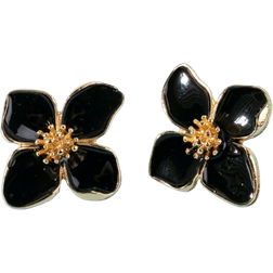 Shein 1pair Colorful Dopamine Flower Stud Earrings For Women, Suitable For Daily Wear, Simple And Versatile, Sweet Vacation Gift Valentines