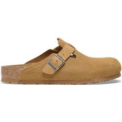 Birkenstock Boston Suede Leather Embossed - Corduroy Cork Brown