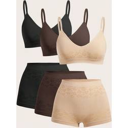 Shein Women Simple Camisole Panty Set Seamless Casual Undergarment