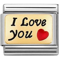 Nomination Classic I Love You Love & Hearts Charms - Silver/Gold/Red