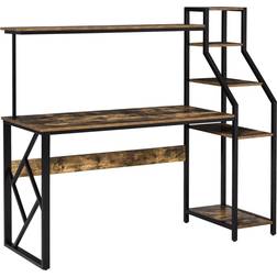 Homcom Computer Study Rustic Brown Writing Desk 55x150cm