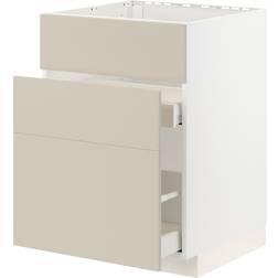 IKEA Metod Maximera Underskab T Vask 3 Fronter 2 Skuffe - Hvid/Havstorp Beige