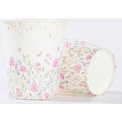 Shein White Flower Paper Cups 9oz