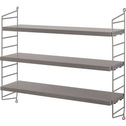 String Pocket Grey Wall Shelf 60cm