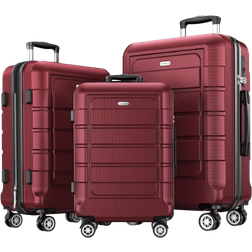 Showkoo Hard Shell Expandable Set of 3 - Red