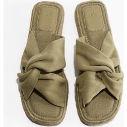 H&M Espadrille Sandalen Mit Twistdetail - Khaki Green