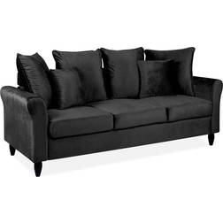 Beliani Bornholm Black Soffa 197cm 3-sits